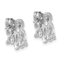 Sterling Silver Rhodium-plated Polished Octopus Post Earrings