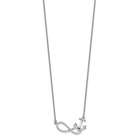 Sterling Silver Rhodium-Plated Anchor & Eternity Symbol 17 +1in Necklace