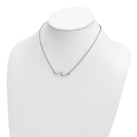 Sterling Silver Rhodium-Plated Wave 16 +2in Necklace