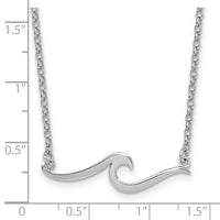 Sterling Silver Rhodium-Plated Wave 16 +2in Necklace