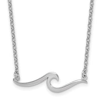 Sterling Silver Rhodium-Plated Wave 16 +2in Necklace