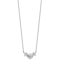 Sterling Silver Rhodium-Plated Sand Dollar & Starfish 16.5 +2in Necklace