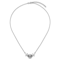 Sterling Silver Rhodium-Plated Sand Dollar & Starfish 16.5 +2in Necklace
