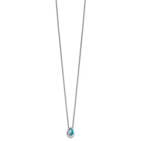 Sterling Silver RH-Plated Crystal Double Ocean Wave 16 +2in Necklace