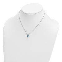 Sterling Silver RH-Plated Crystal Double Ocean Wave 16 +2in Necklace