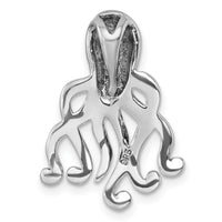 Sterling Silver Rhodium-Plated Polished & Brushed Octopus Chain Slide