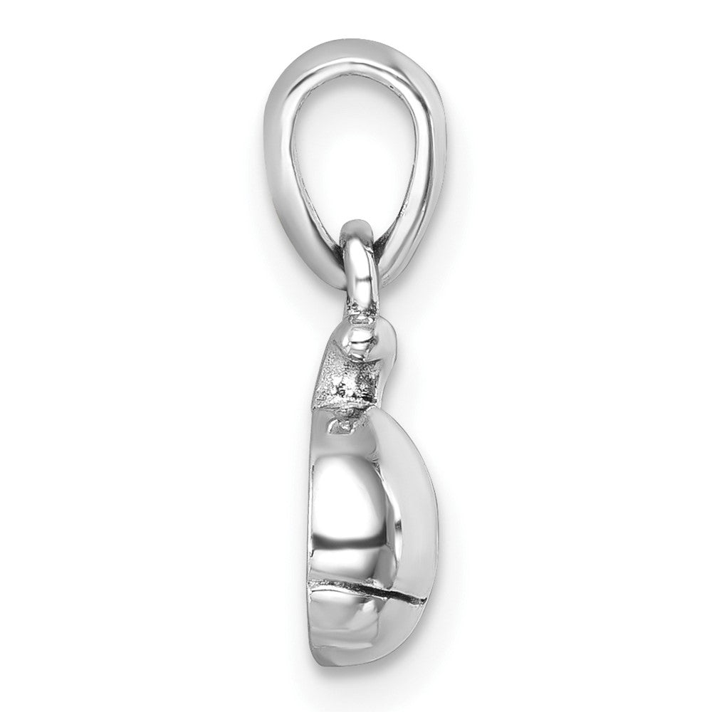 Sterling Silver Rhodium-Plated Polished Whale Pendant