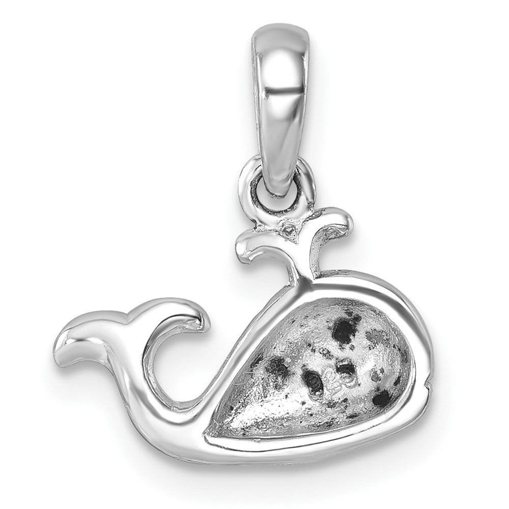 Sterling Silver Rhodium-Plated Polished Whale Pendant