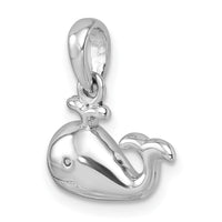 Sterling Silver Rhodium-Plated Polished Whale Pendant