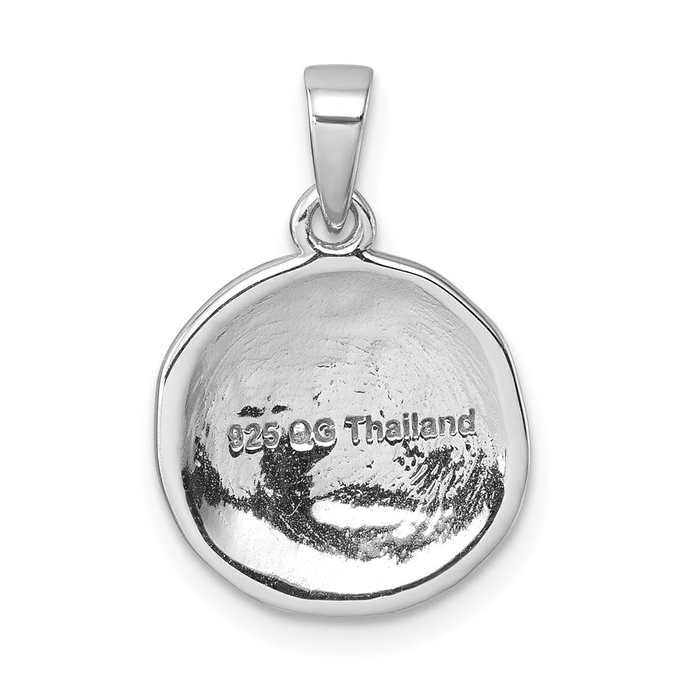 Sterling Silver Rhodium-plated Gold-tone Turtle Crawling In The Sand Pendan