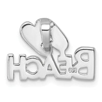Sterling Silver Rh-Plated Polished Double Flipflop & 'Beach' Chain Slide