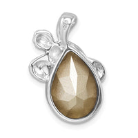 Sterling Silver Rhodium-Plated Crystal Hatching Turtle Slide