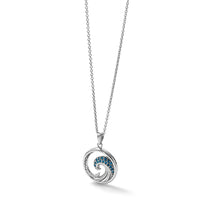 Sterling Silver Rhodium-Plated Polished CZ Wave Pendant