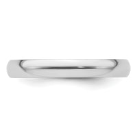 Platinum 3mm Half-Round Comfort Fit Lightweight Band