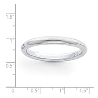 Platinum 3mm Half-Round Comfort Fit Lightweight Band