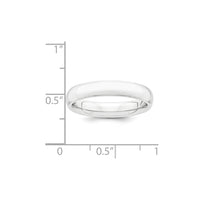 Platinum 4mm Half-Round Comfort Fit Lightweight Band