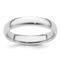 Platinum 4mm Half-Round Comfort Fit Lightweight Band