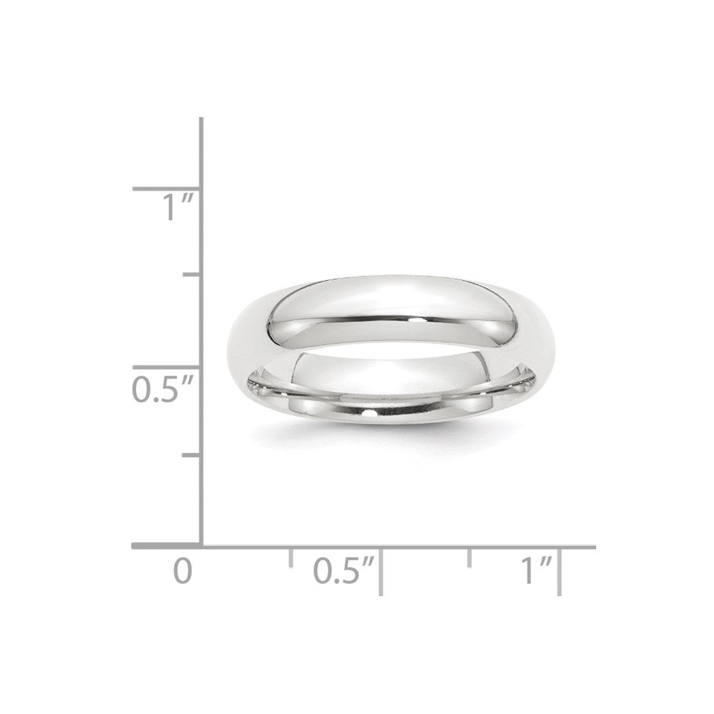 Platinum 5mm Half-Round Comfort Fit Lightweight Band