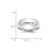Platinum 8mm Half-Round Comfort Fit Lightweight Band