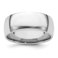 Platinum 8mm Half-Round Comfort Fit Lightweight Band