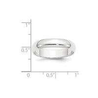 Platinum 5mm Half-Round Featherweight Band