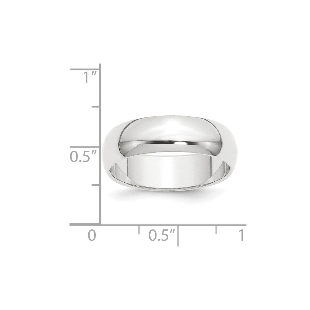 Platinum 8mm Half-Round Featherweight Band