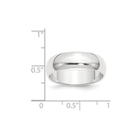 Platinum 8mm Half-Round Featherweight Band