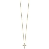14k 1/2ct Lab Grown Diamond VS/SI+ G+ Comp 18in Cross Pendant Necklace
