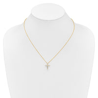 14k 1/2ct Lab Grown Diamond VS/SI+ G+ Comp 18in Cross Pendant Necklace