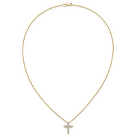 14k 1/2ct Lab Grown Diamond VS/SI+ G+ Comp 18in Cross Pendant Necklace