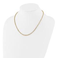 14k 3 ct Lab Grown Dia VS/SI+ G+ 16 in w/ 2 in ext Grad Tennis Necklace