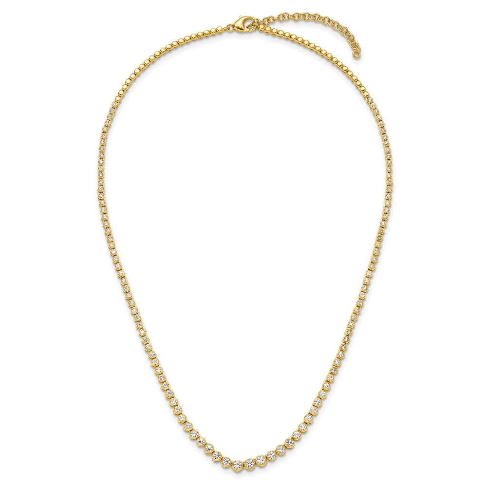 14k 3 ct Lab Grown Dia VS/SI+ G+ 16 in w/ 2 in ext Grad Tennis Necklace