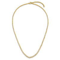 14k 3 ct Lab Grown Dia VS/SI+ G+ 16 in w/ 2 in ext Grad Tennis Necklace