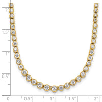 14k 3 ct Lab Grown Dia VS/SI+ G+ 16 in w/ 2 in ext Grad Tennis Necklace