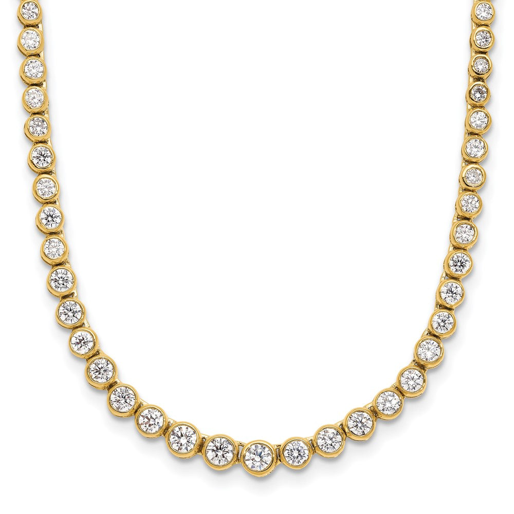 14k 3 ct Lab Grown Dia VS/SI+ G+ 16 in w/ 2 in ext Grad Tennis Necklace