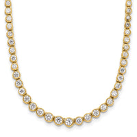 14k 3 ct Lab Grown Dia VS/SI+ G+ 16 in w/ 2 in ext Grad Tennis Necklace