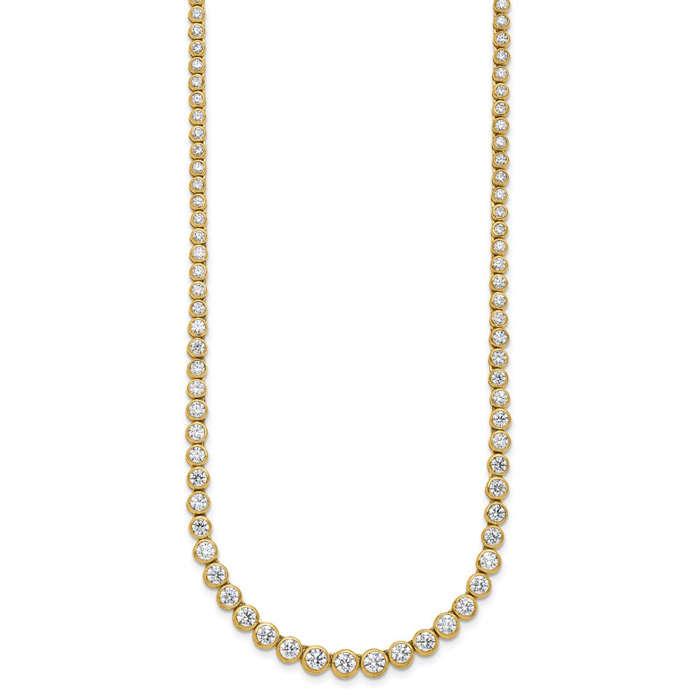 14k 7 ct Lab Grown Dia VS/SI+ G+ 16 in w/ 2 in ext Grad Tennis Necklace