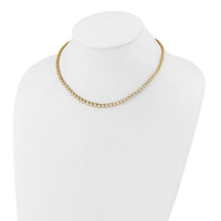 14k 7 ct Lab Grown Dia VS/SI+ G+ 16 in w/ 2 in ext Grad Tennis Necklace