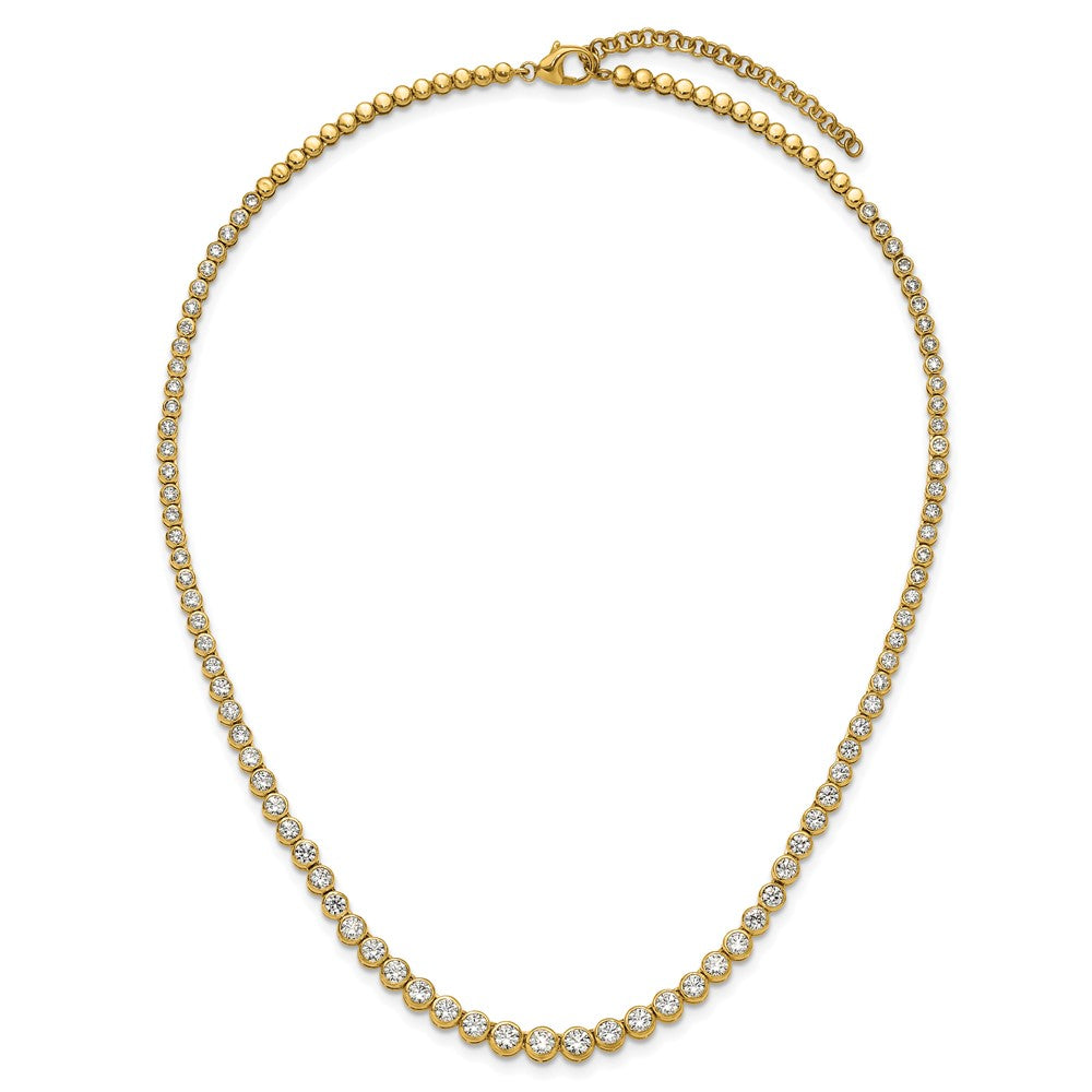 14k 7 ct Lab Grown Dia VS/SI+ G+ 16 in w/ 2 in ext Grad Tennis Necklace