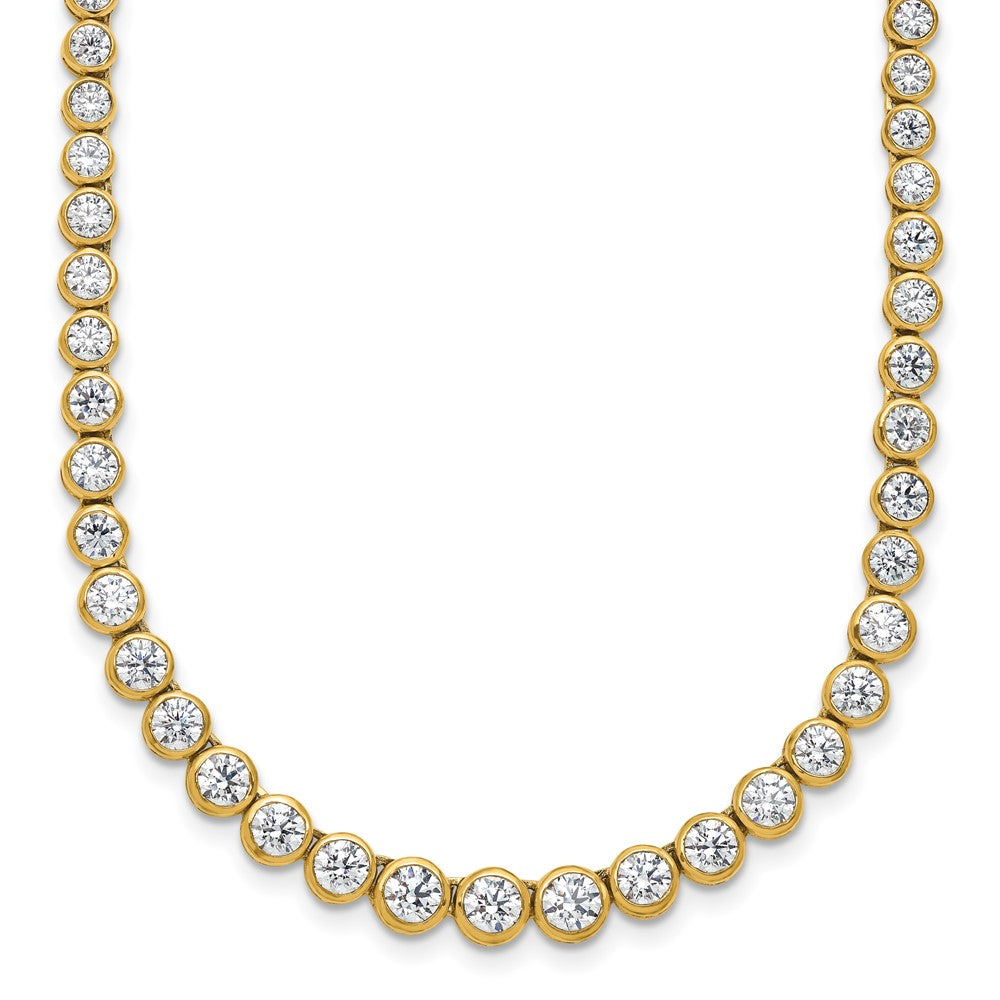 14k 7 ct Lab Grown Dia VS/SI+ G+ 16 in w/ 2 in ext Grad Tennis Necklace
