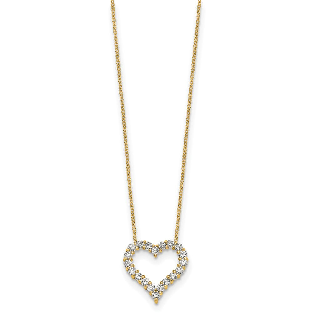 14k 1ct Lab Grown Diamond VS/SI+ G+ Comp 18 in Heart Necklace