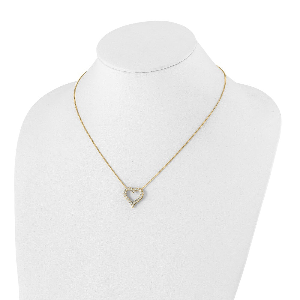 14k 1ct Lab Grown Diamond VS/SI+ G+ Comp 18 in Heart Necklace