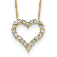 14k 1ct Lab Grown Diamond VS/SI+ G+ Comp 18 in Heart Necklace