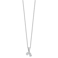 14kw 7/8ct Lab Grown Dia VS/SI+ G+ Comp 18in 2 Stone Pendant Necklace