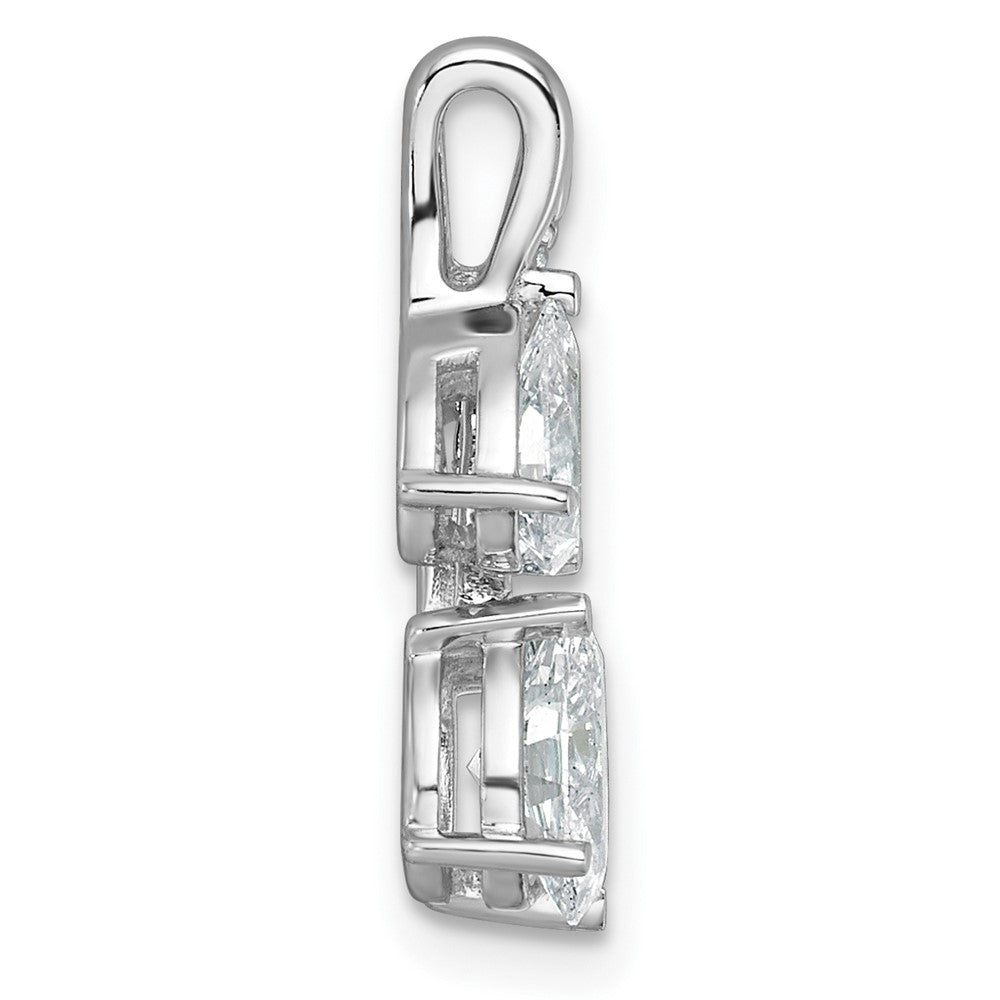 14kw 7/8ct Lab Grown Dia VS/SI+ G+ Comp 18in 2 Stone Pendant