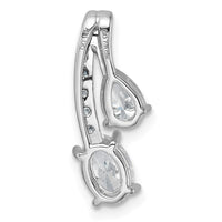 14kw 7/8ct Lab Grown Dia VS/SI+ G+ Comp 18in 2 Stone Pendant