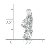 14kw 7/8ct Lab Grown Dia VS/SI+ G+ Comp 18in 2 Stone Pendant