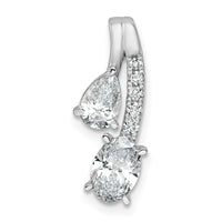 14kw 7/8ct Lab Grown Dia VS/SI+ G+ Comp 18in 2 Stone Pendant