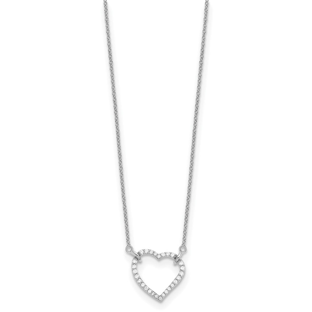 14kw 1/5ct Lab Grown Diamond VS/SI+ G+ Comp 18 in Heart Necklace