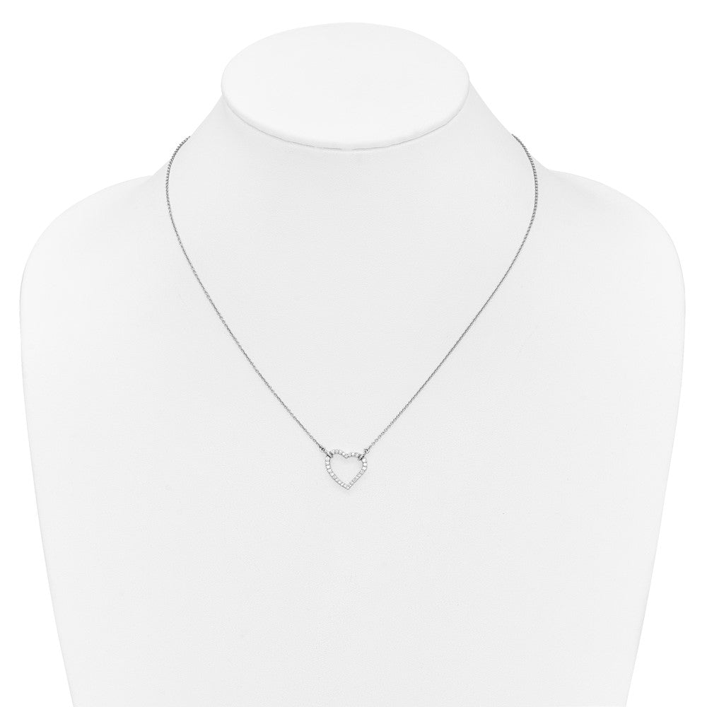 14kw 1/5ct Lab Grown Diamond VS/SI+ G+ Comp 18 in Heart Necklace